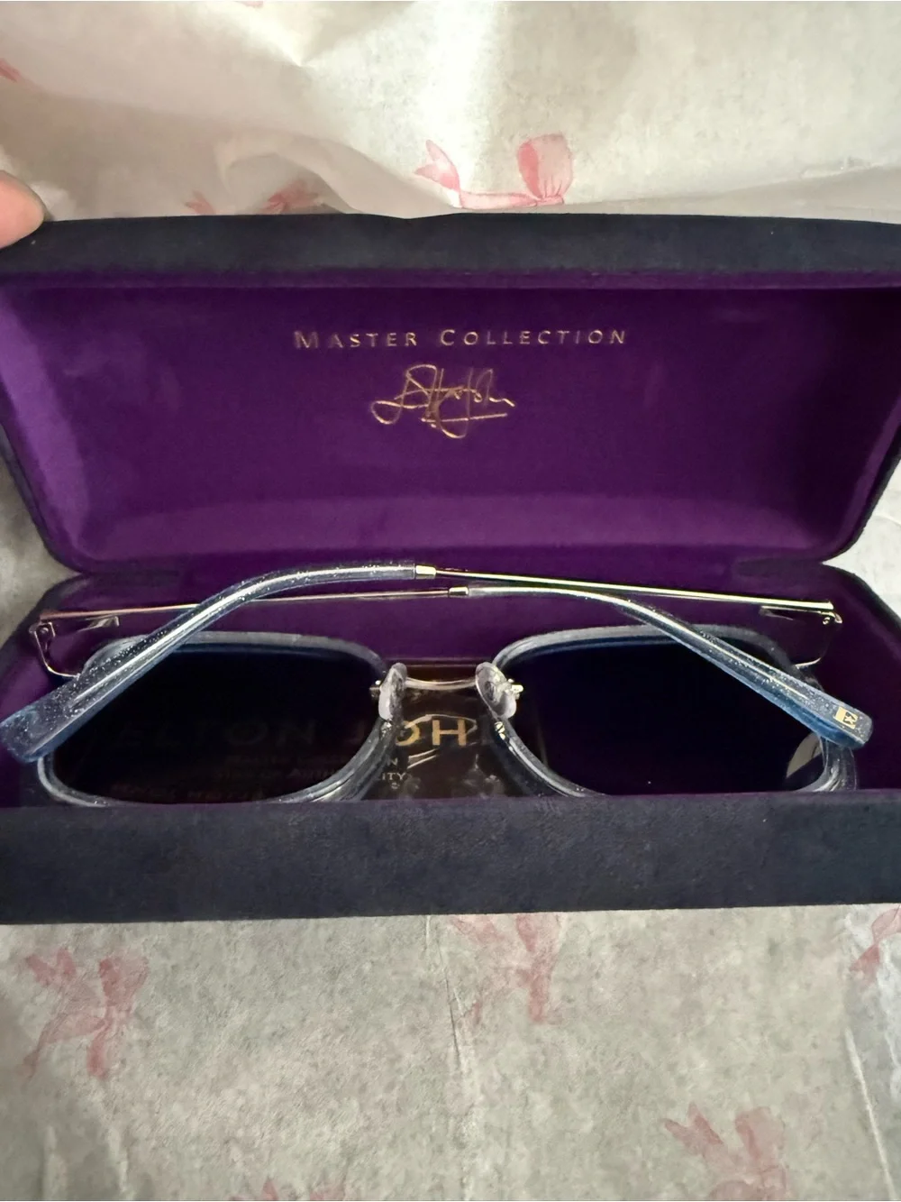 Elton John Blue Square Sunglasses - full inclusion